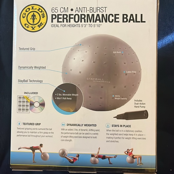 *3 for $10* NWOT Gold's Gym Anti-Burst Performance Ball - Picture 3 of 3